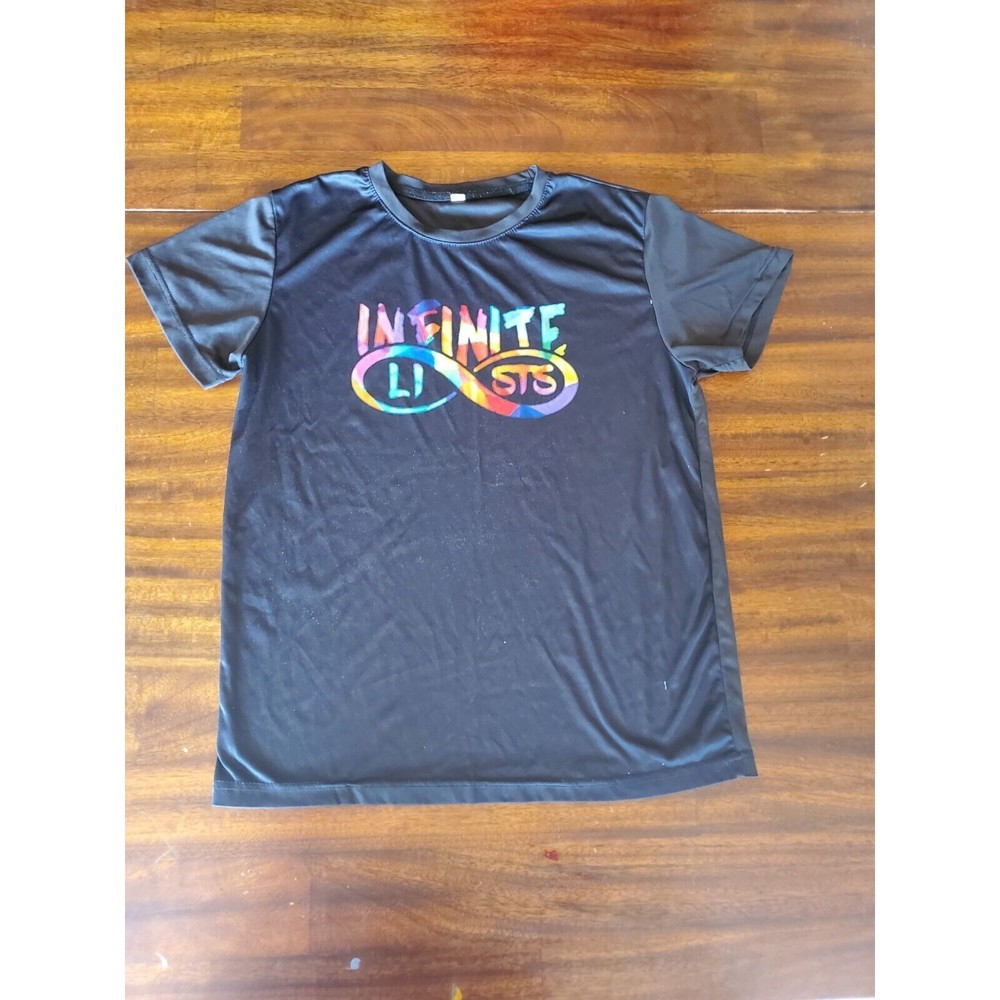 4/15 Infinite Lists galaxy logo, Infinite Lists adult tee, Infinite Lists merch